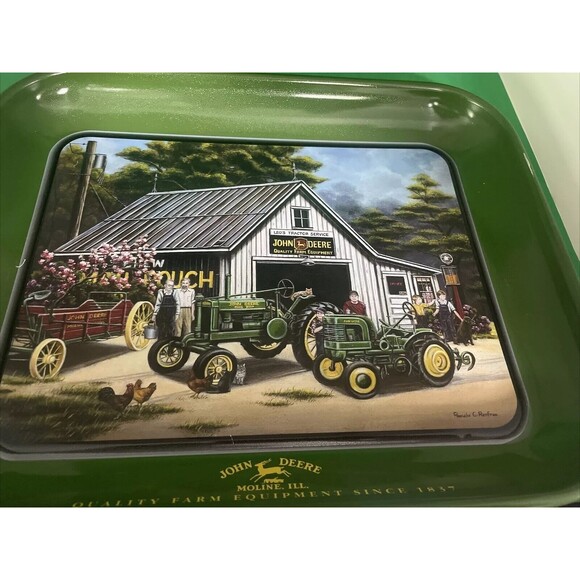 John Deere Serving Tray "Spirit of America" and "Vintage Gathering" 2003 New - Picture 11 of 16